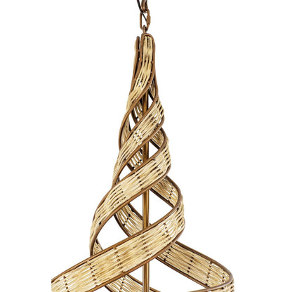Flow 8-Lt Twist Pendant - Baguette/Natural Rattan
