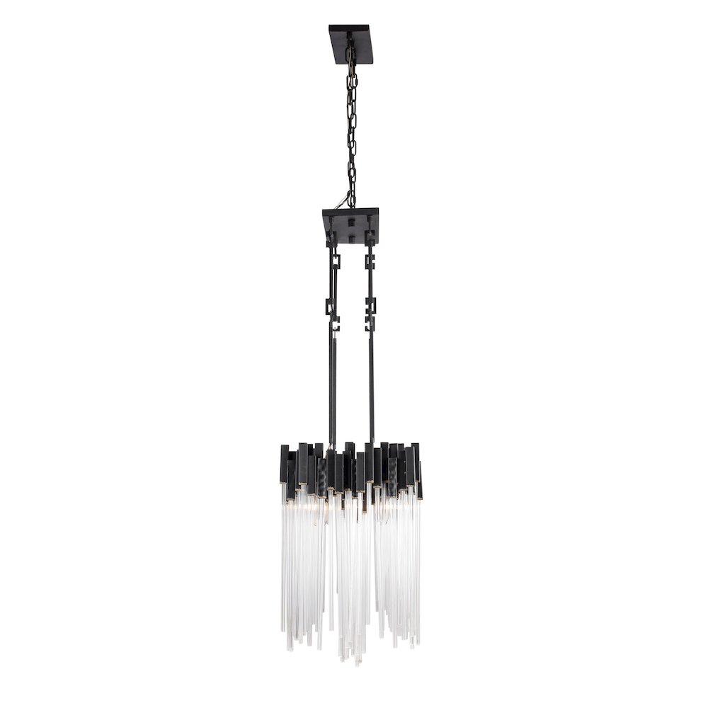 Matrix 8-Lt Linear Pendant - Matte Black/French Gold