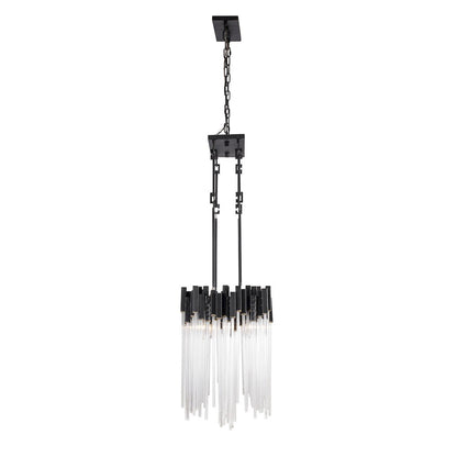 Matrix 8-Lt Linear Pendant - Matte Black/French Gold