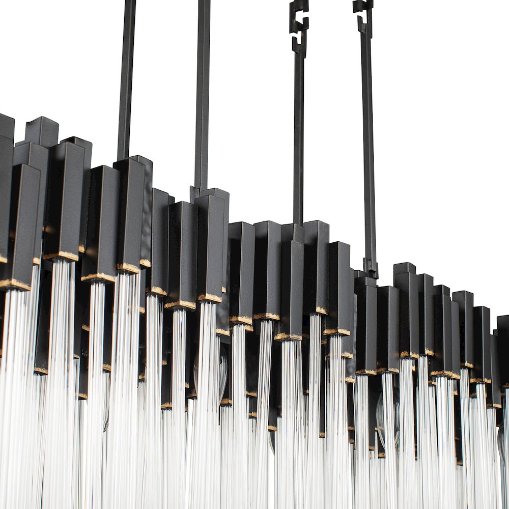 Matrix 8-Lt Linear Pendant - Matte Black/French Gold