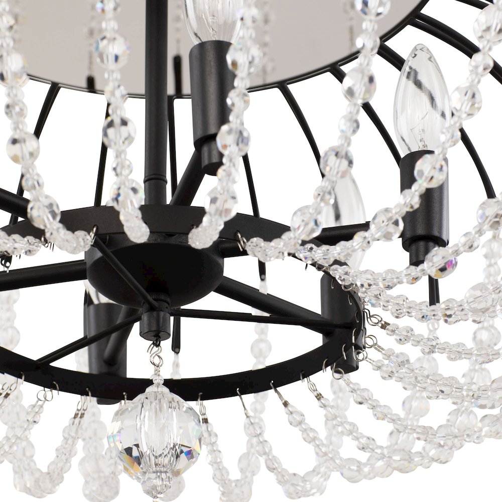 Voliere 6-Lt Semi-Flush - Matte Black
