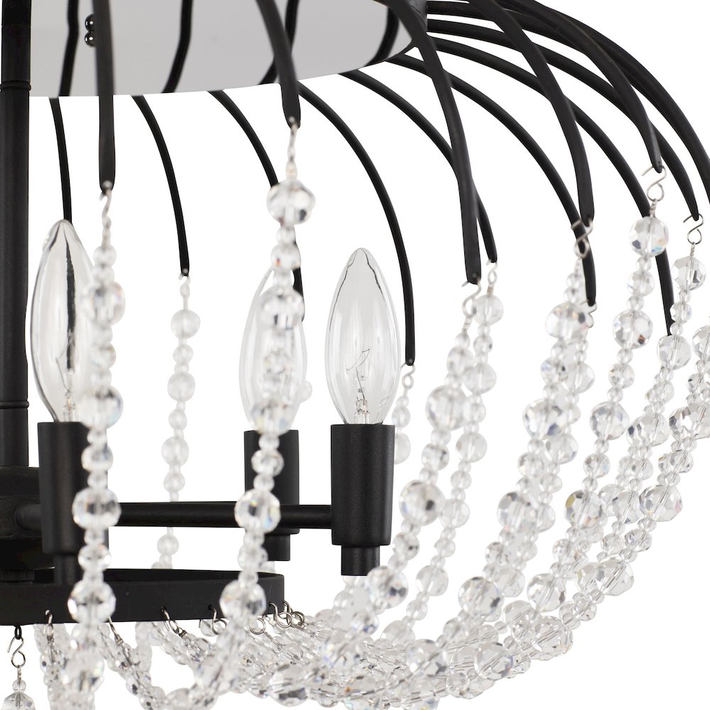 Voliere 6-Lt Semi-Flush - Matte Black