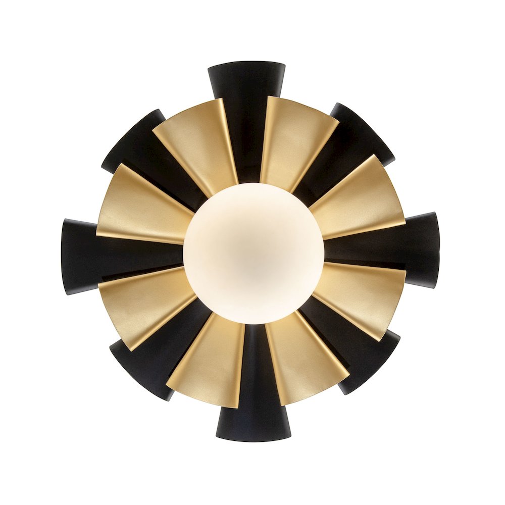 Daphne 1-Lt Large Pendant - Matte Black/French Gold