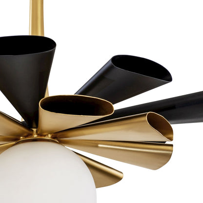 Daphne 1-Lt Large Pendant - Matte Black/French Gold