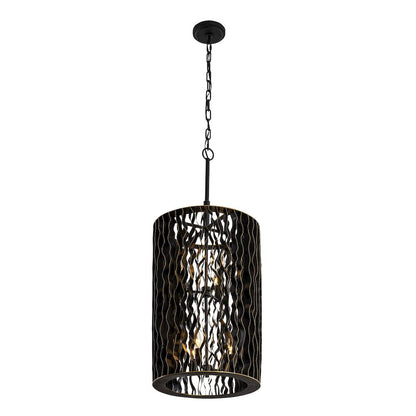 Estela 6-Lt Foyer - Matte Black/French Gold