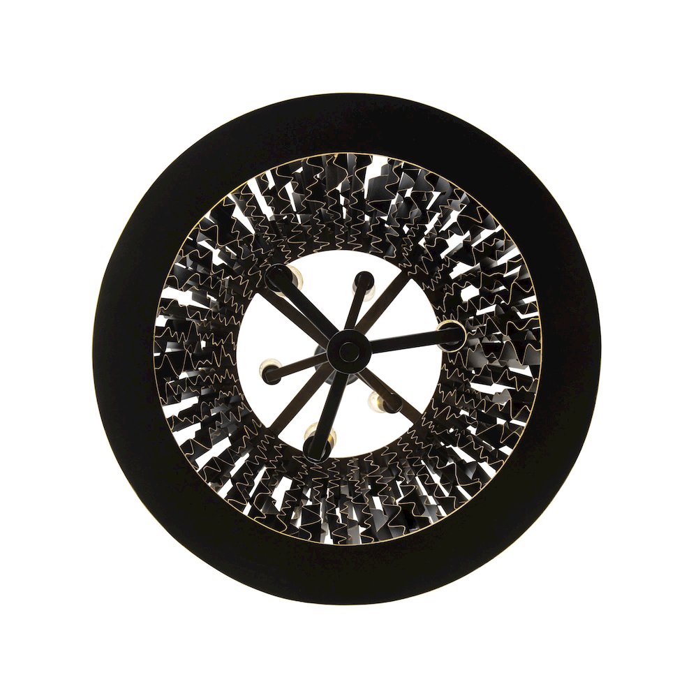 Estela 6-Lt Foyer - Matte Black/French Gold