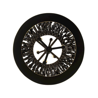 Estela 6-Lt Foyer - Matte Black/French Gold