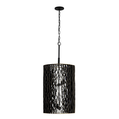 Estela 6-Lt Foyer - Matte Black/French Gold