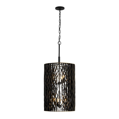 Estela 6-Lt Foyer - Matte Black/French Gold