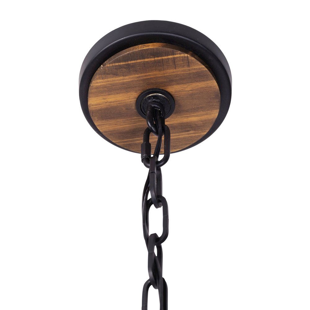 Suratto 6-Lt   Pendant - Matte Black/Medium Walnut