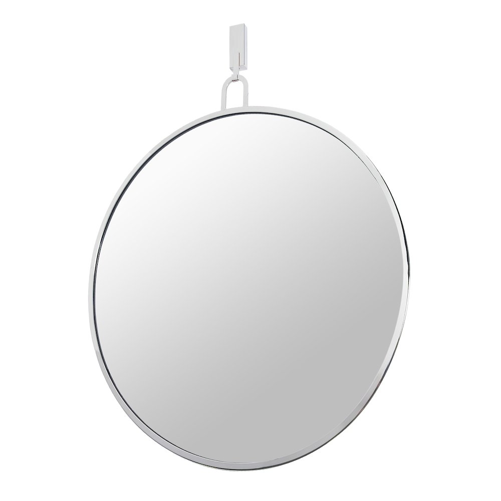 Stopwatch 30-in Round Accent Mirror - Polished Nickel