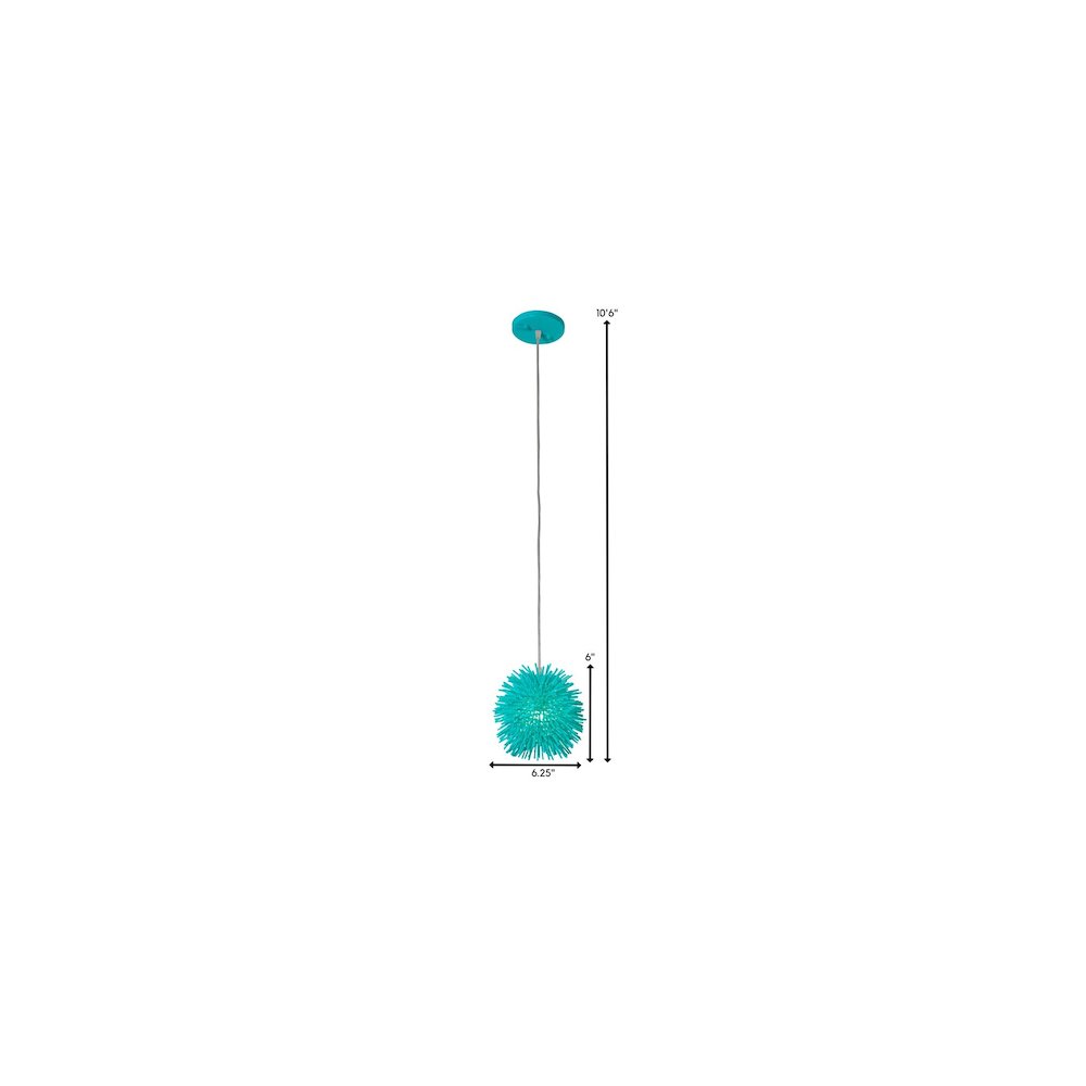 Urchin 1-Lt Uber Mini Pendant - Aqua Velvet