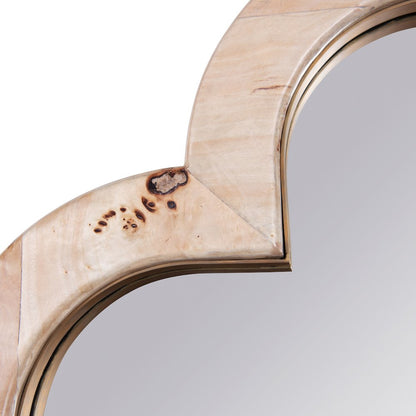 Swiss 36x36 Wall Mirror - Poplar Burl/Weathered Brass