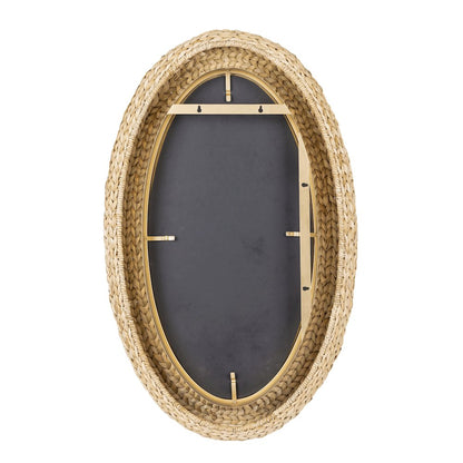 Athena 24x40 Oval Wall Mirror - French Gold/Natural Seagrass