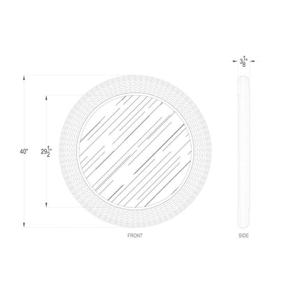 Athena 40-in Round Wall Mirror - French Gold/Natural Seagrass
