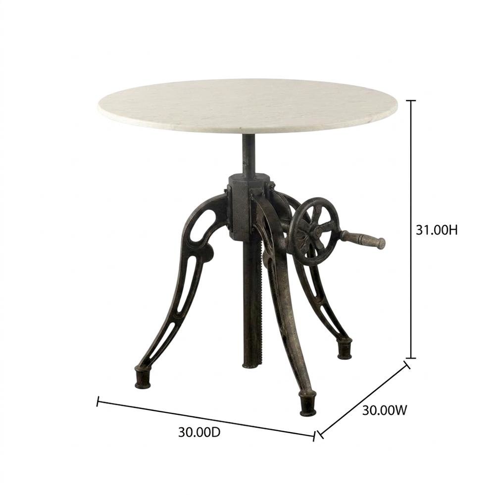 White Marble Top Dining Table with Black Metal Base, Luxe Style