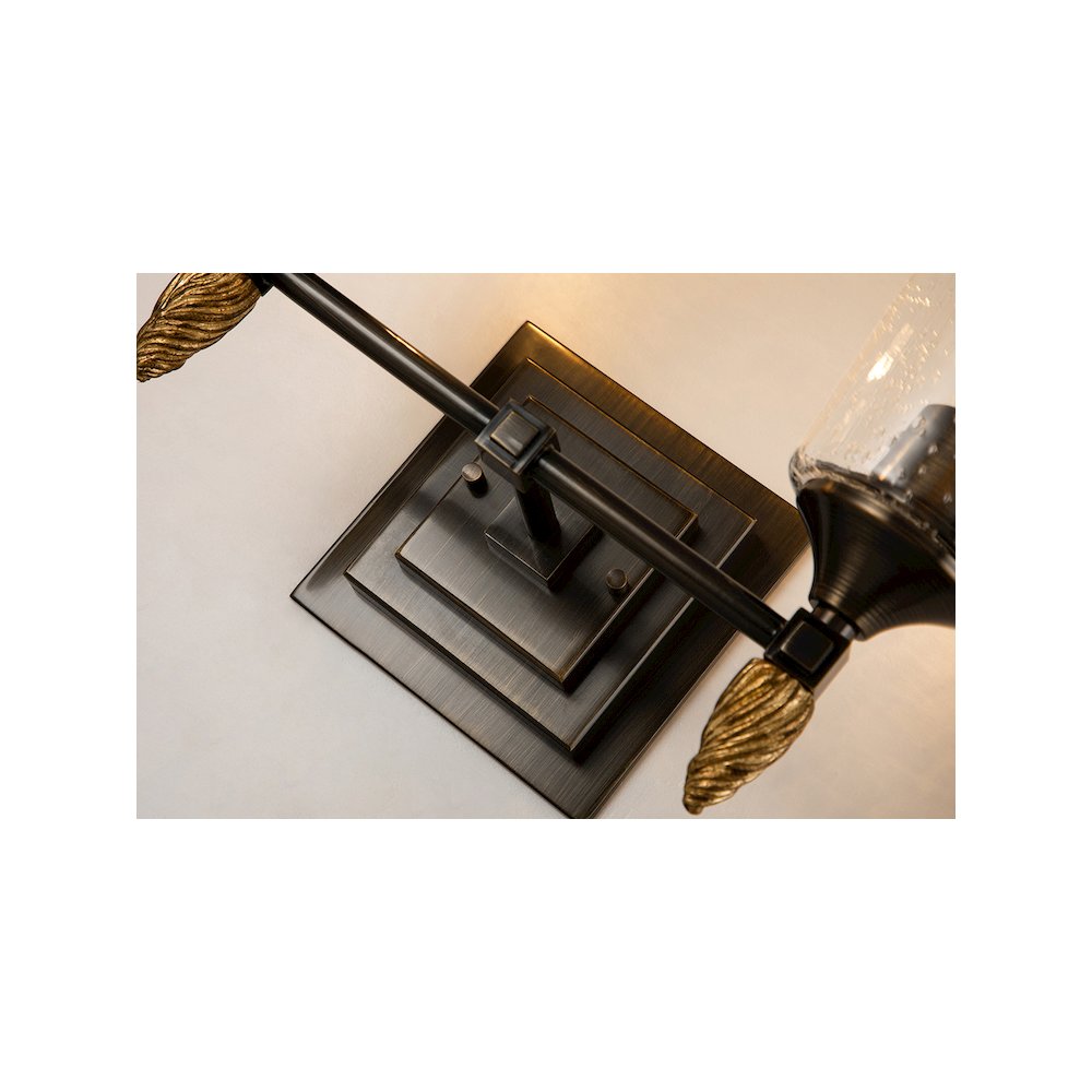 Vetiver 2-Light Dark Bronze With Gold Accents