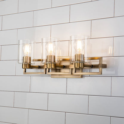 Estes 3 Light Bath Vanity In Aged Brass