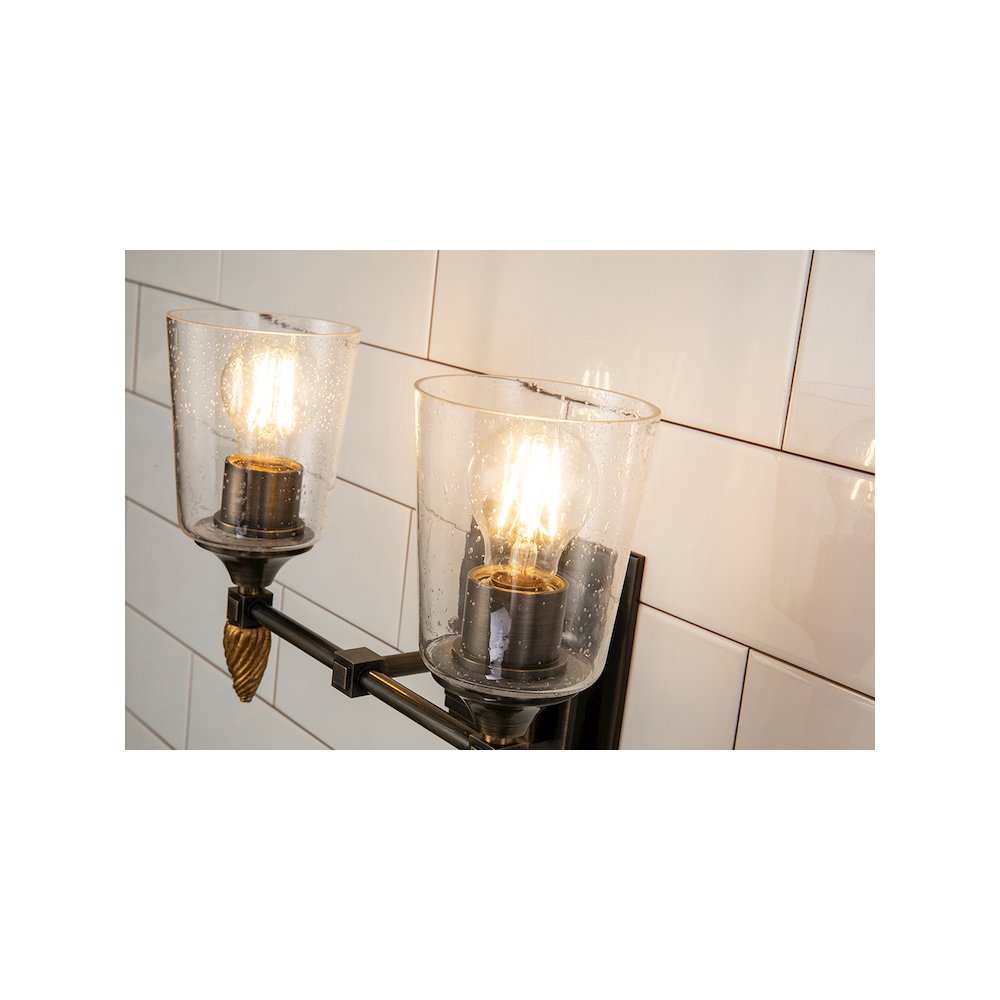 Vetiver 2-Light Dark Bronze With Gold Accents