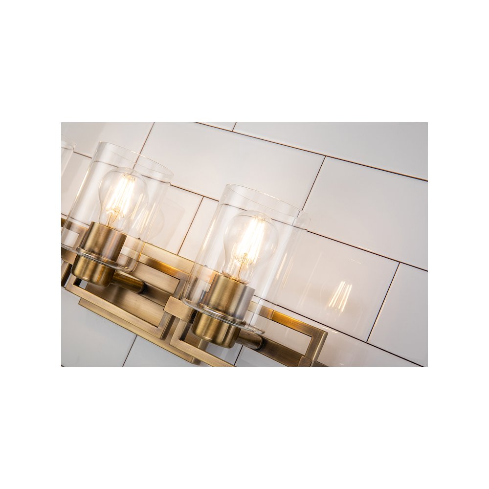 Estes 3 Light Bath Vanity In Aged Brass