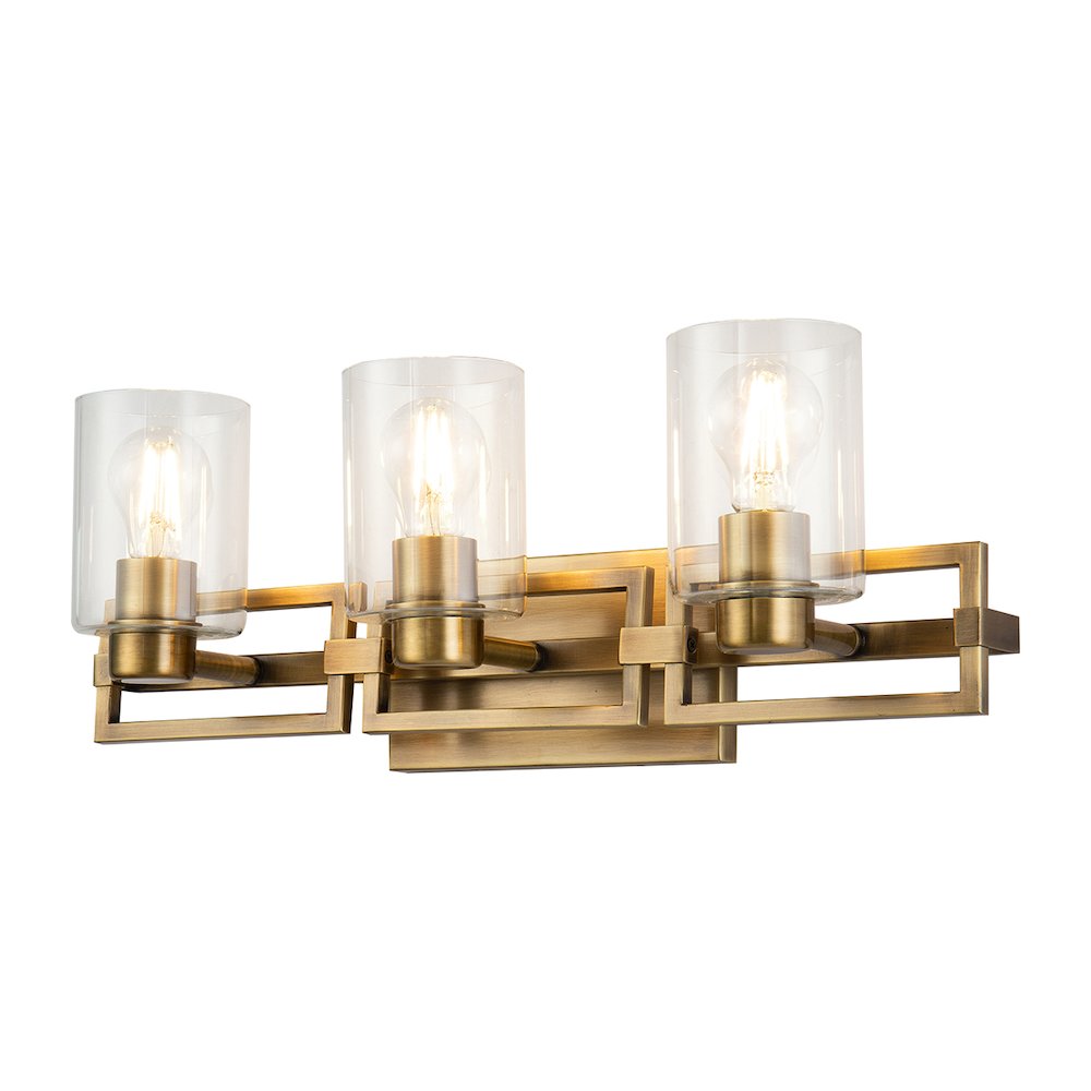 Estes 3 Light Bath Vanity In Aged Brass
