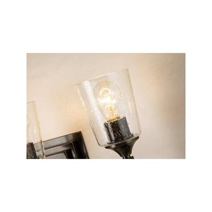 Vetiver 3 Light Bath Vanity Light In Dark Bronze With Gold Accents