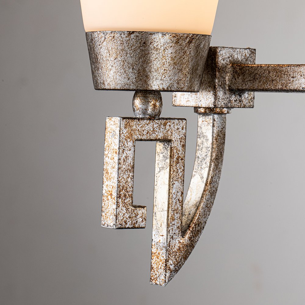 Lemuria 3 Light Bath Bar in Silver Leaf