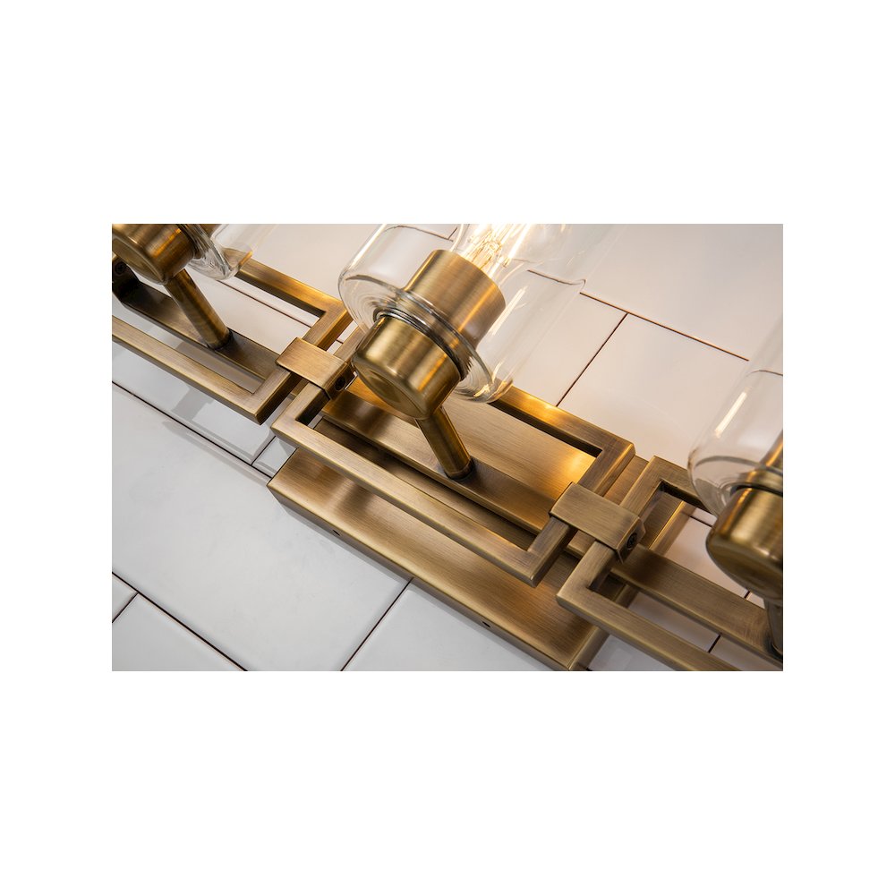 Estes 3 Light Bath Vanity In Aged Brass