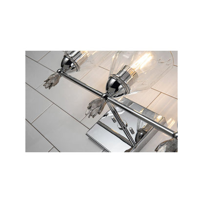 Felice 3 Light Vanity Light In Polished Chrome With Silver Accents