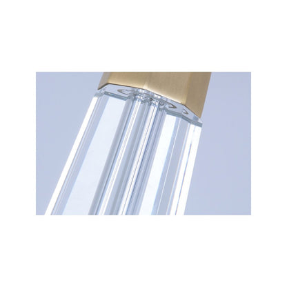 Clear Faceted Tall Buffet Lamp with Drum shade and Matte Gold