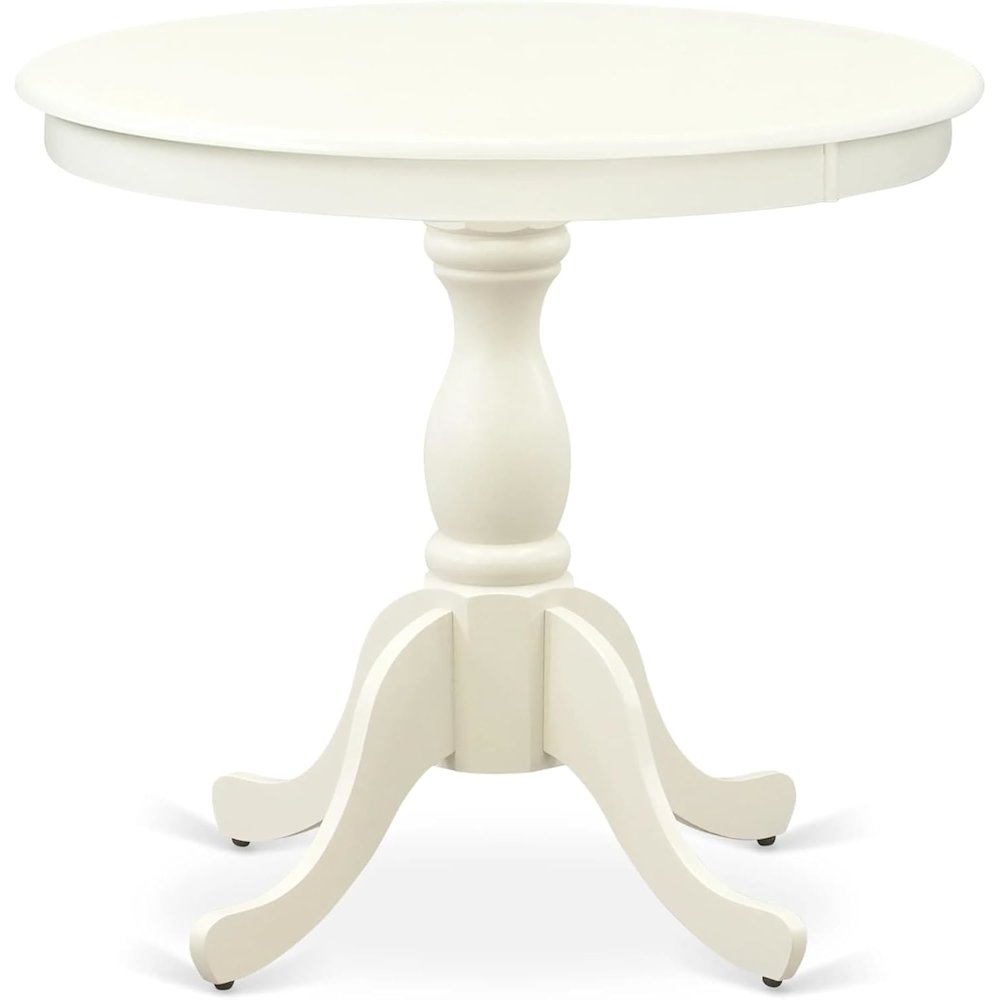 Antique Modern Kitchen Table - Round Dining Table Top with Pedestal Base, 36x36 Inch