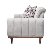Balboa Chenille Chair and a Half - Shell Gray/Warm Walnut