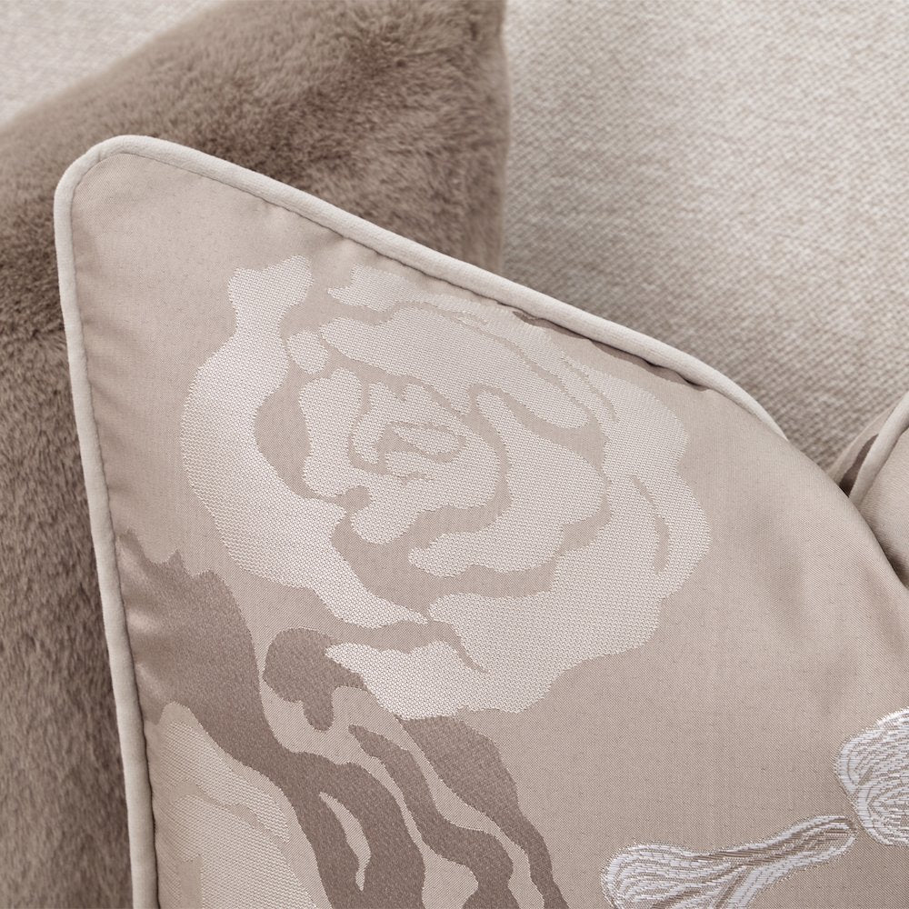 Camellia Field 3-Piece Chenille Sofa - Linen/Warm Pecan