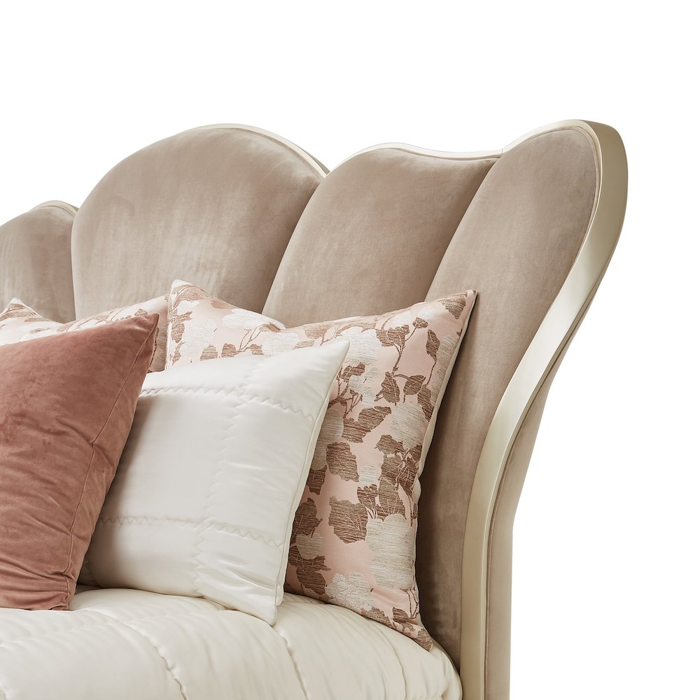 Villa Cherie Eastern King Channel Tufted Bed - Hazelnut