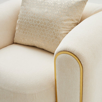 Sassani Accent Chair - Crepe/Gold