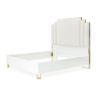 Palm Gate Queen Upholstered Bed - Cloud White