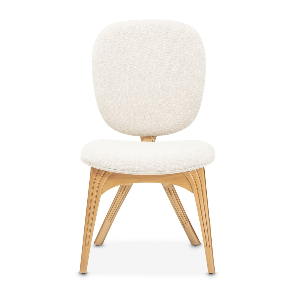 Camellia Field Vanity Chair - Linen/Antique Gold