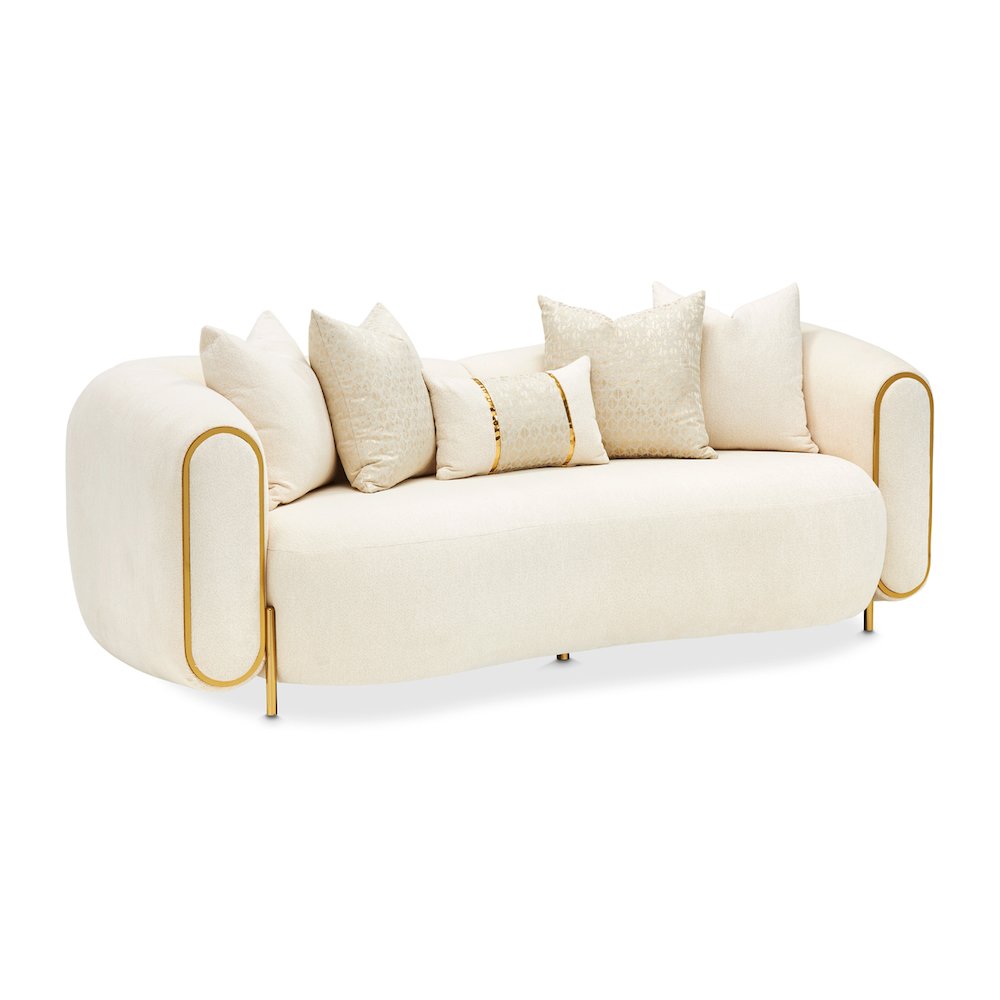Sassani Loveseat - Crepe/Gold