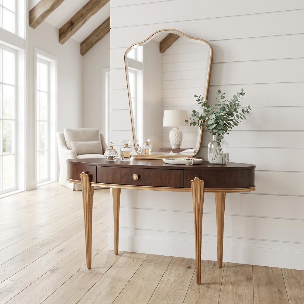 Camellia Field Vanity with Mirror - Warm Pecan