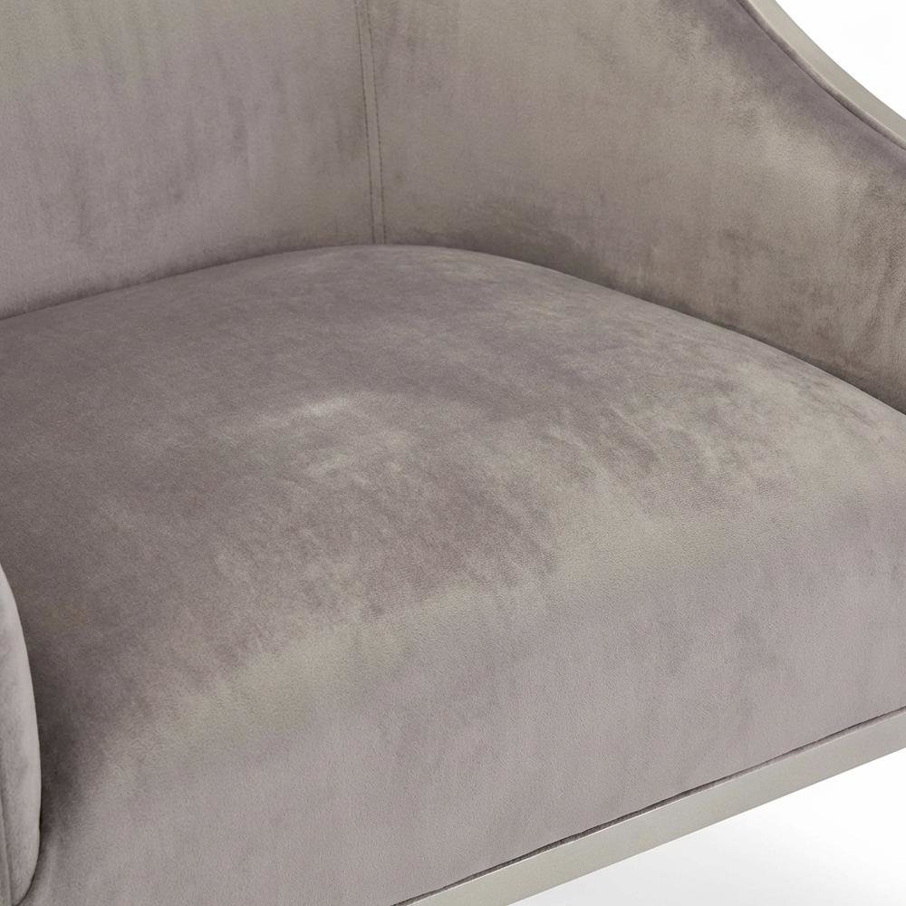 Roxbury Park Velvet Accent Chair - Gray Pearl/Stainless Steel