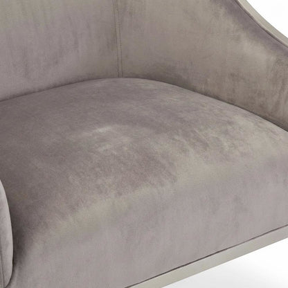 Roxbury Park Velvet Accent Chair - Gray Pearl/Stainless Steel