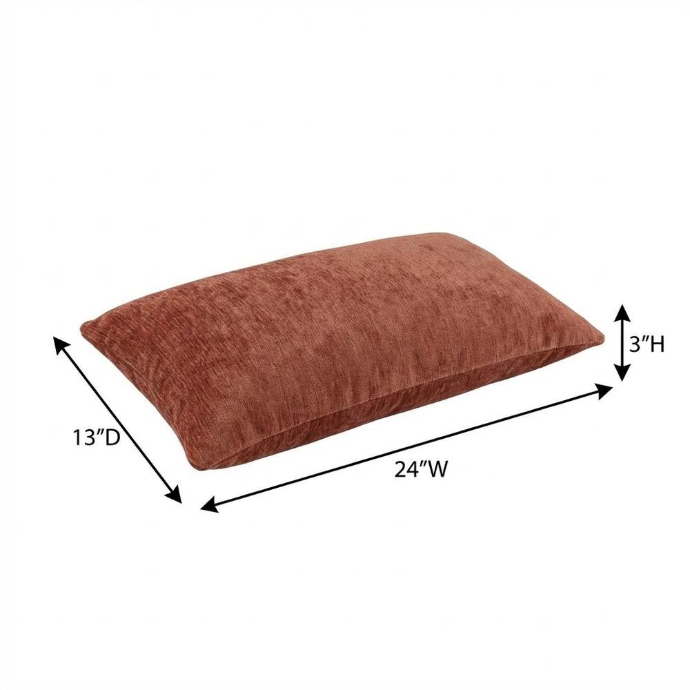 The Smith 13"x24" Oblong Chenille Pillow, Set of 2 - Sienna