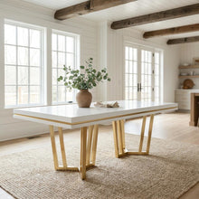 Palm Gate Rectangular Dining Table - Cloud White