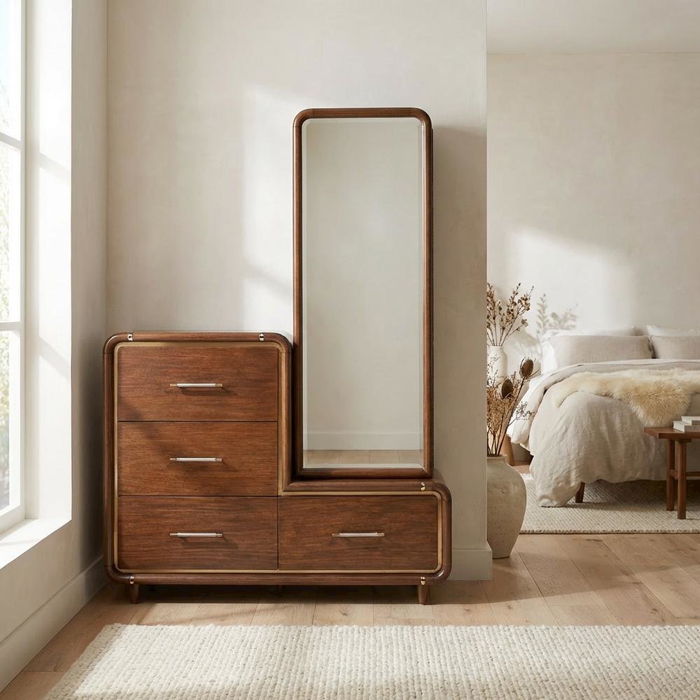 Mason Park Chest with Storage Mirror - Umber