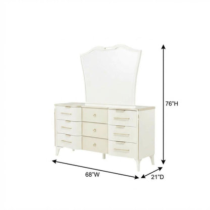 La Marisia Dresser with Mirror - Creamy Pearl