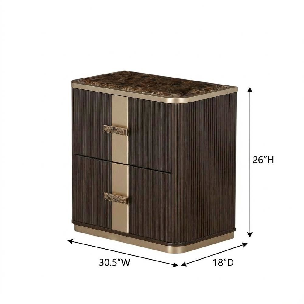 West Kensington 2-Drawer Nightstand - Medium Espresso