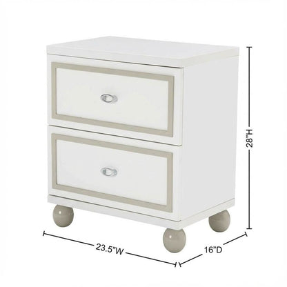 Cloud White Nightstand with Sleek Design and Durable Finish