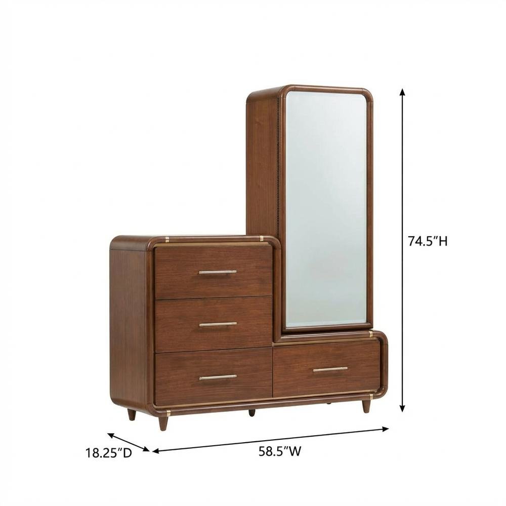 Mason Park Chest with Storage Mirror - Umber