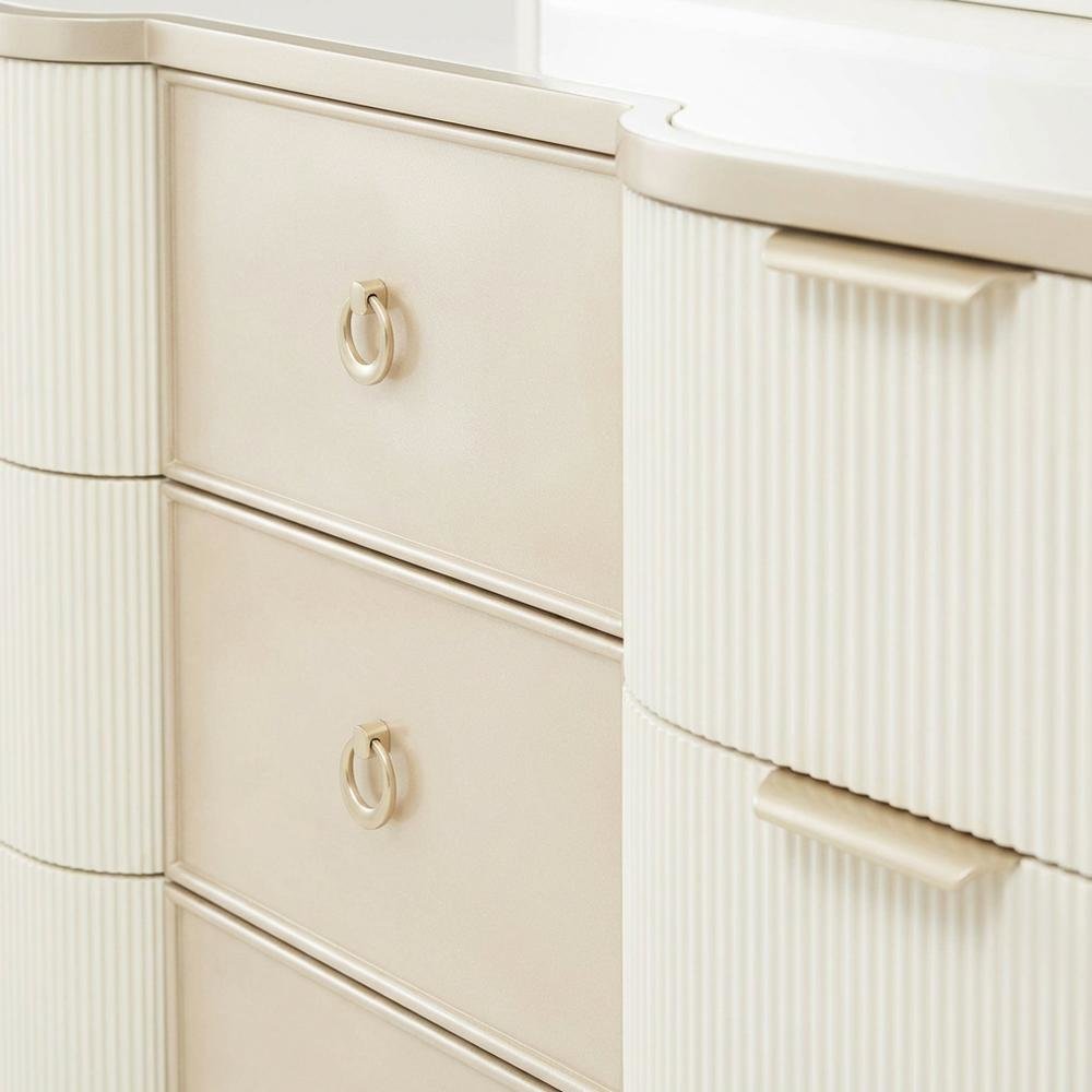 La Marisia Dresser with Mirror - Creamy Pearl