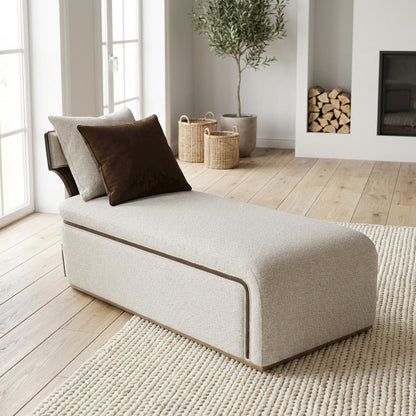 West Kensington Chaise - Buff/Medium Espresso